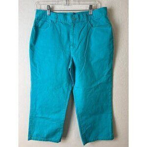Chaps by Ralph Lauren Sz 8 Turquoise Jean Crop Pants Cotton Cropped